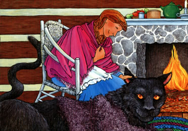 Sally Ann and the Panther by the hearth
